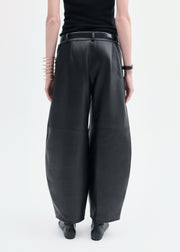 Cropped Leather Trouser - Black - CO Collections